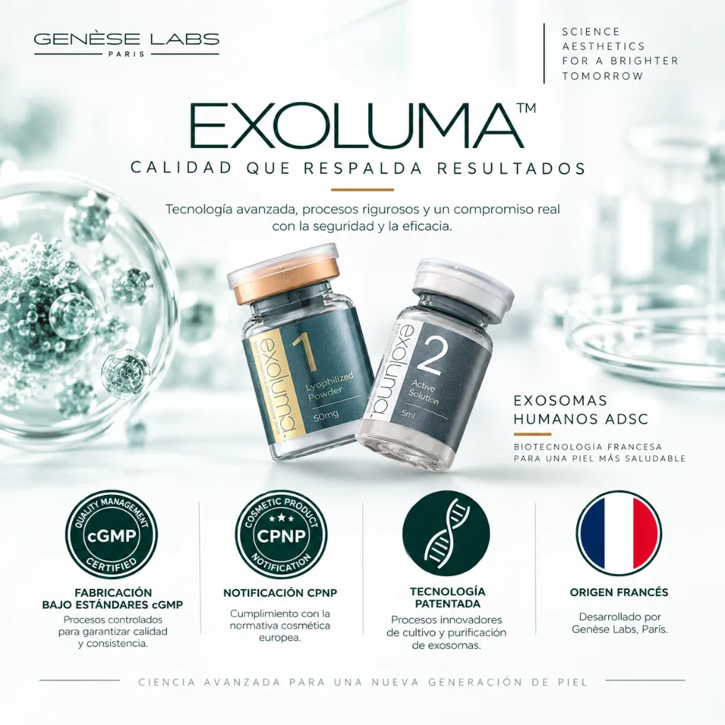 04 EXOLUMA EXOSOMAS HUMANOS ADSC CERTIFICACIONES Y RESPALDO.webp